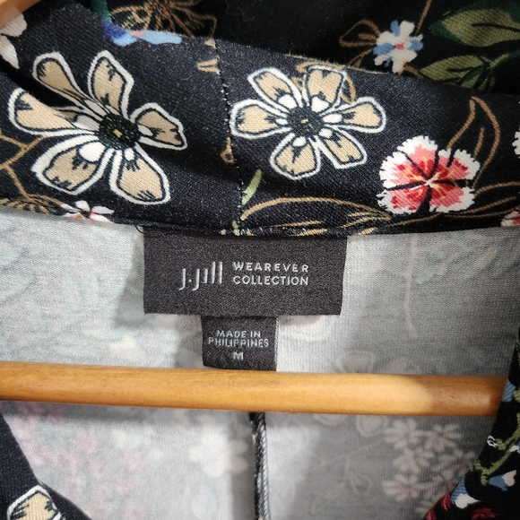 J.Jill Floral Cowl Neck Jersey Tunic Sz. M - Picture 2 of 8
